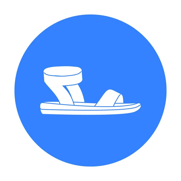 Vrouw sandalen pictogram in zwarte stijl geïsoleerd op een witte achtergrond. Schoenen symbool voorraad vectorillustratie. — Stockvector