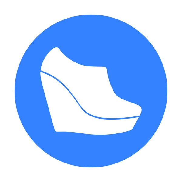 Keil-Booties-Symbol im schwarzen Stil isoliert auf weißem Hintergrund. Schuhe symbol stock vektor illustration. — Stockvektor