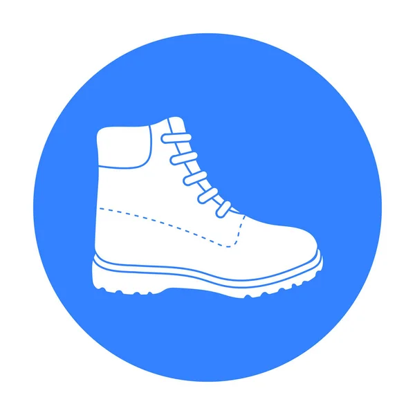 Hiking boots icon in black style isolated on white background. Shoes symbol stock vector illustration. — Stock Vector