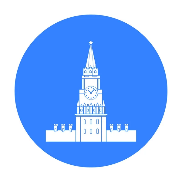 Icono del Kremlin en estilo negro aislado sobre fondo blanco. Rusia país símbolo stock vector ilustración . — Vector de stock