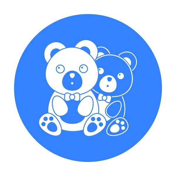 Niedźwiedzie ikona stylu czarno na białym tle. Romantyczny symbol Stockowa ilustracja wektorowa. — Wektor stockowy