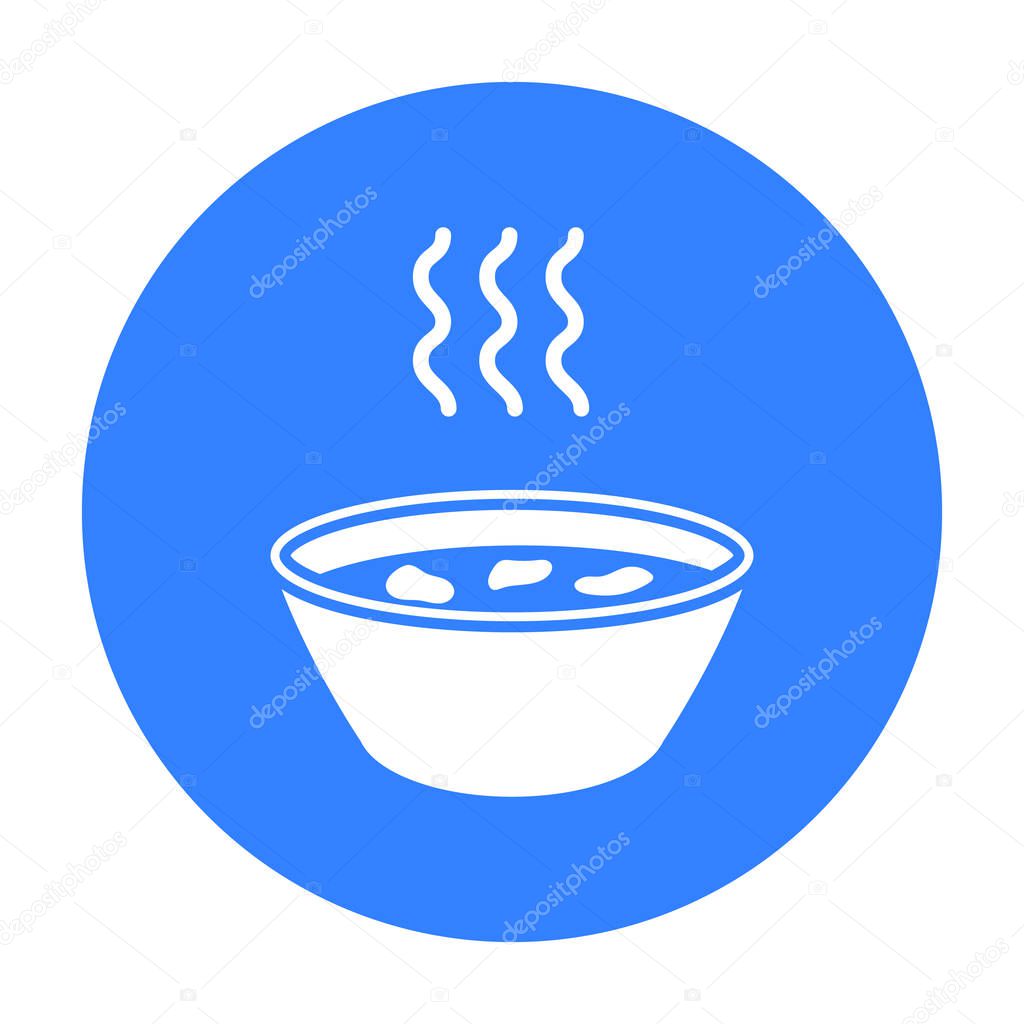 Hot soup icon black. Single sick icon from the big ill, disease black. - stock vector
