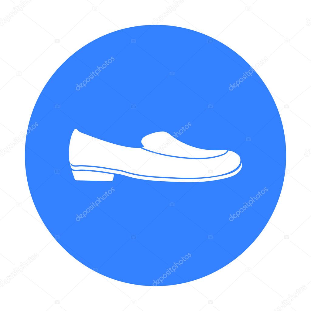Loafers icon in black style isolated on white background. Shoes symbol stock vector illustration.
