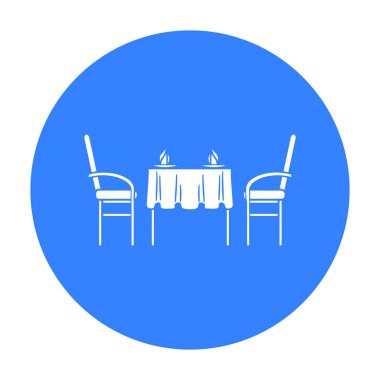 Restoran tablo simge siyah stil beyaz arka plan üzerinde izole içinde. Restoran sembol stok vektör çizim.