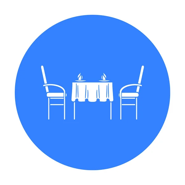 Icône de table de restaurant dans le style noir isolé sur fond blanc. Restaurant symbole illustration vectorielle de stock . — Image vectorielle