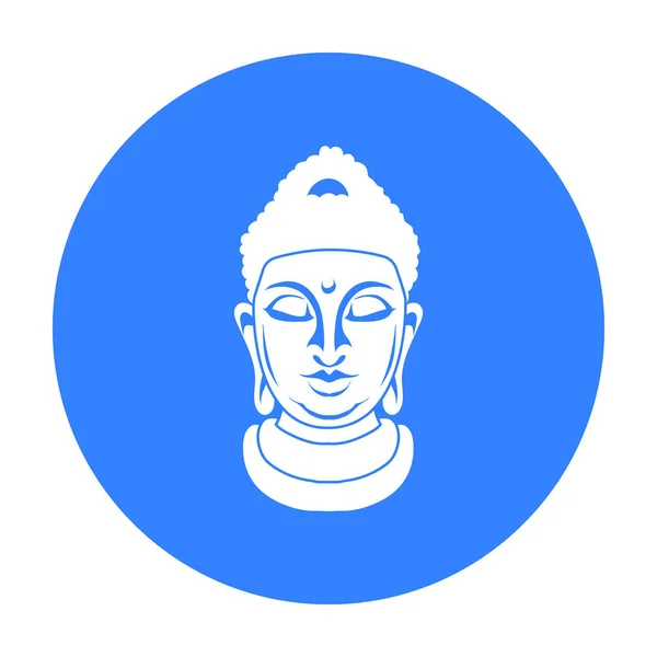 Ícone de Buda em estilo preto isolado no fundo branco. Religião símbolo estoque vetor ilustração . —  Vetores de Stock