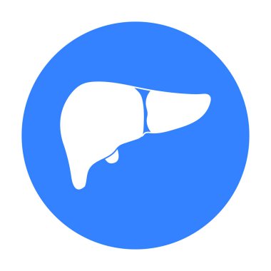 Karaciğer simge siyah stil beyaz arka plan üzerinde izole içinde. Organları sembol stok vektör çizim.