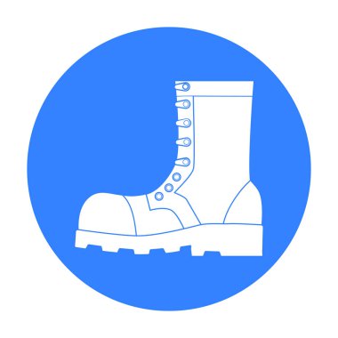 Ordu savaş botları simge siyah tarzında beyaz arka plan üzerinde izole. Askeri ve ordu sembol stok vektör çizim