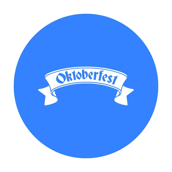 Icono de bandera Oktoberfest en estilo negro aislado sobre fondo blanco. Oktoberfest símbolo stock vector ilustración . — Vector de stock