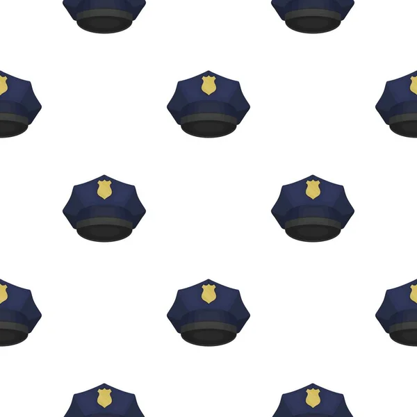 Icono de gorra de policía en estilo de dibujos animados aislado sobre fondo blanco. Sombreros símbolo stock vector ilustración . — Vector de stock