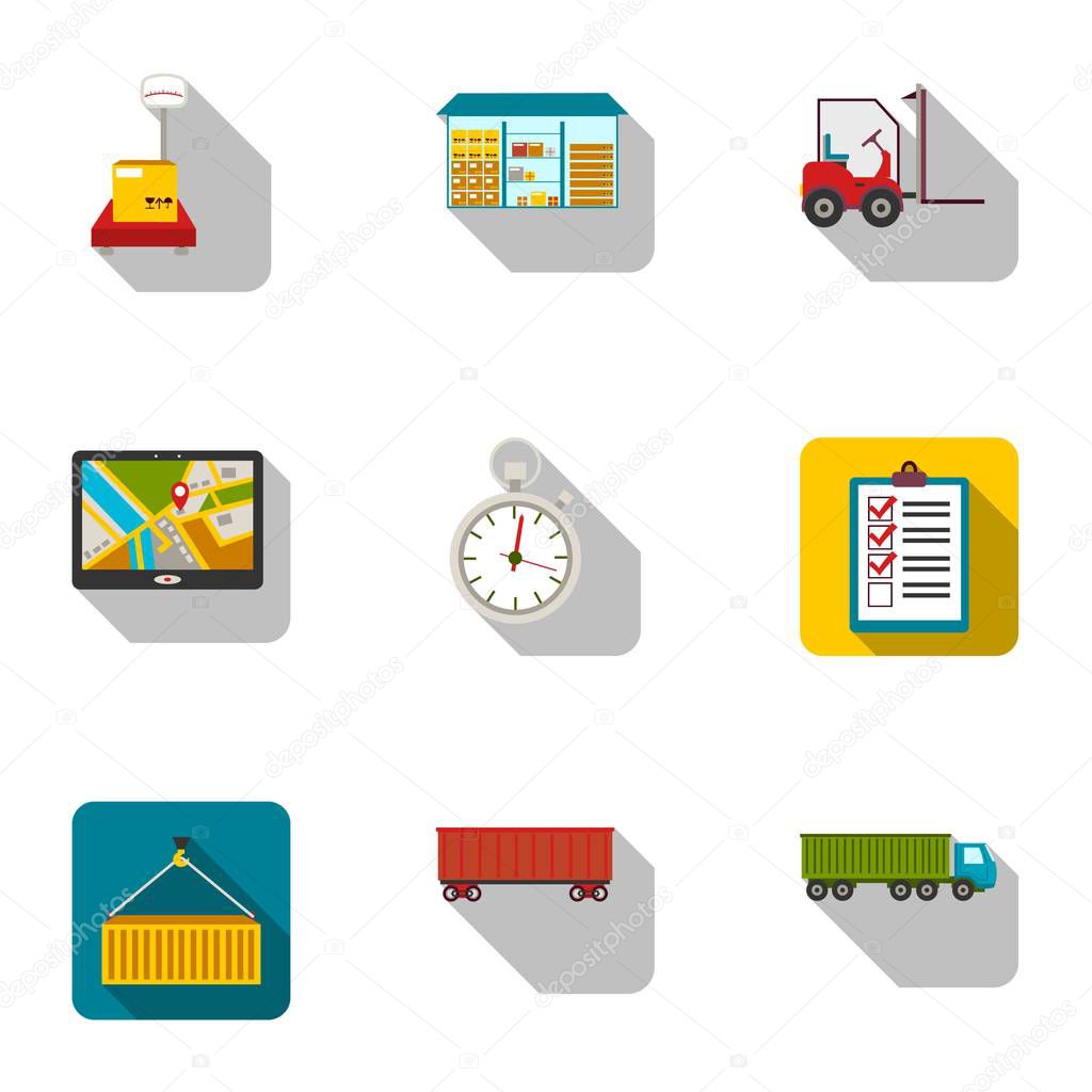Logistic set icons in flat style. Big collection of logistic vector symbol stock illustration