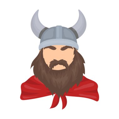 Viking simgesi beyaz arka plan üzerinde izole karikatür tarzı. Vikingler sembol stok vektör çizim.