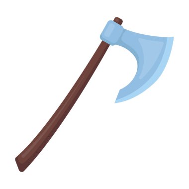 Viking battle-axe simgesi beyaz arka plan üzerinde izole karikatür tarzı. Vikingler sembol stok vektör çizim.