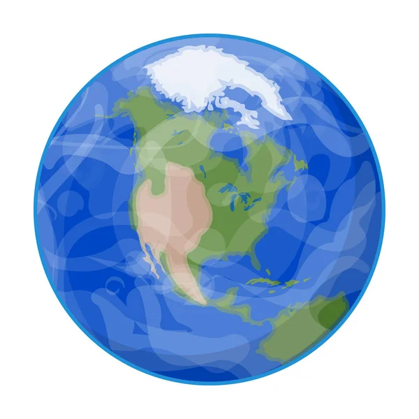 Icône de la Terre dans le style de dessin animé isolé sur fond blanc. Planètes symbole illustration vectorielle de stock . — Image vectorielle