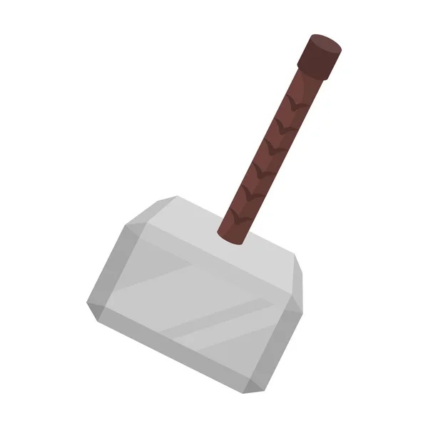 Viking icône de marteau de combat dans le style de dessin animé isolé sur fond blanc. Vikings symbole illustration vectorielle de stock . — Image vectorielle