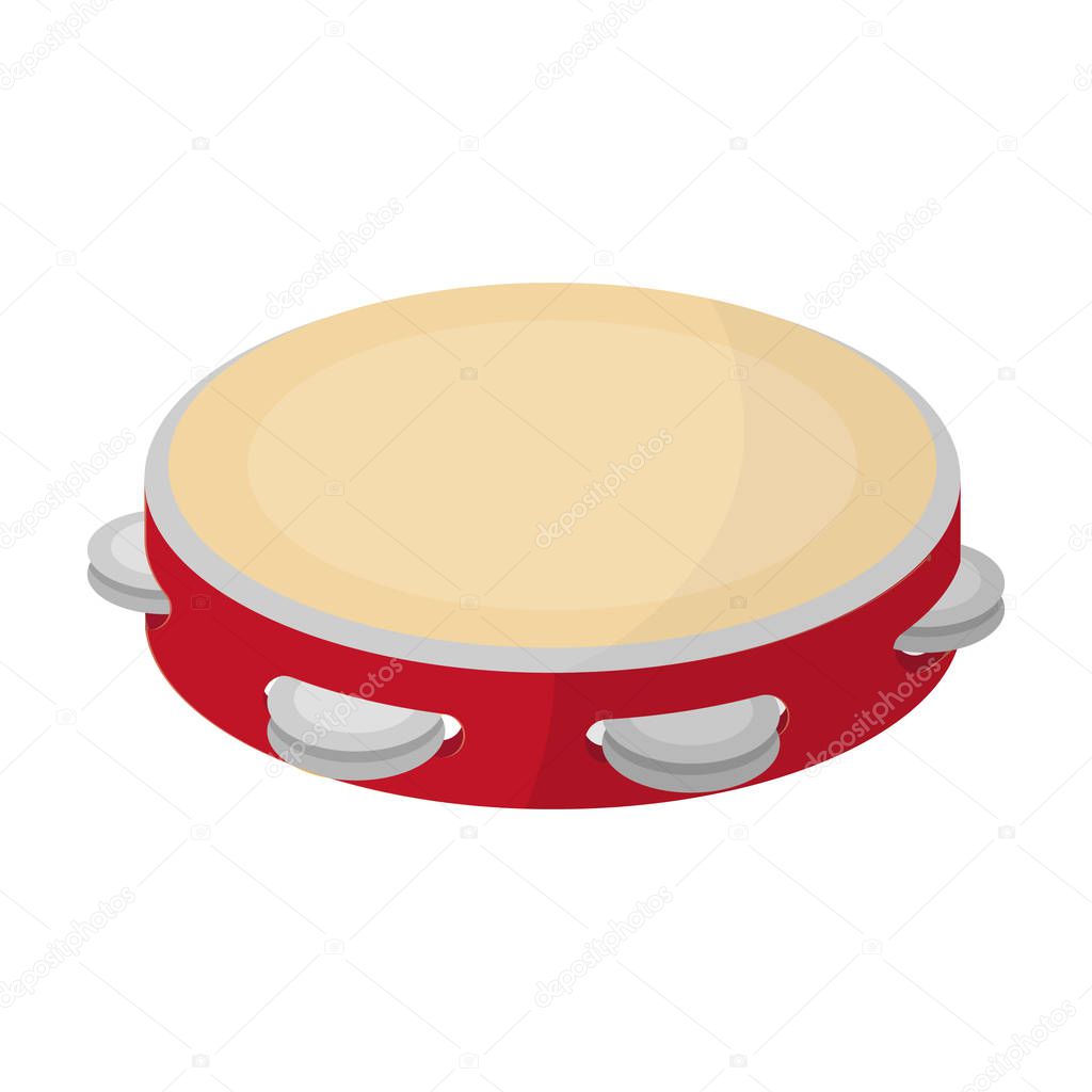 Tambourine icon in cartoon design isolated on white background. Spain country symbol stock vector illustration.