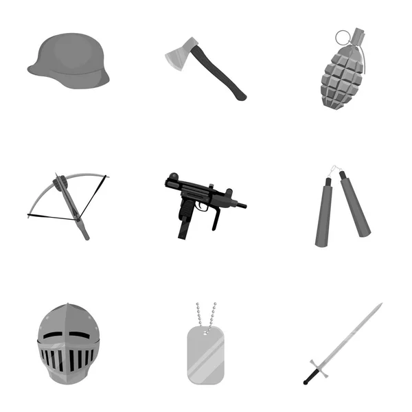 Arma establecer iconos en estilo monocromo. Gran colección de armas vector símbolo stock ilustración — Vector de stock