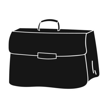 Evrak Çantası'nı simgesinde siyah stil beyaz arka plan üzerinde izole. Konferans ve negetiations sembol stok vektör çizim.