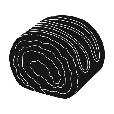 Çikolata nağmeleme simge siyah stil beyaz arka plan üzerinde izole içinde. Çikolatalı tatlılar hisse senedi vektör çizim sembolü.