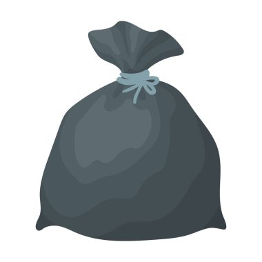 Çöp torbası simgesi beyaz arka plan üzerinde izole karikatür tarzı. Sembol stok vektör çizim Temizleme.