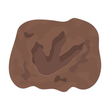 Dinozor ayak izi simgesi beyaz arka plan üzerinde izole karikatür tarzı Rock. Dinozorlar ve tarih öncesi sembol stok vektör çizim.