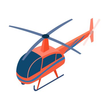 Helikopter simgesi beyaz arka plan üzerinde izole karikatür tarzı. Ulaşım sembol stok vektör çizim.