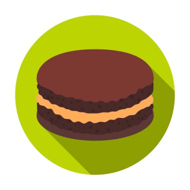 Düz stil beyaz arka plan üzerinde izole Çikolata Bisküvi simgesini. Çikolatalı tatlılar hisse senedi vektör çizim sembolü.