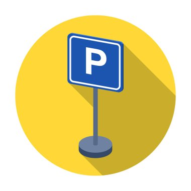 Park düz stil beyaz arka plan üzerinde izole işareti simgesi. Park bölgesi sembol stok vektör çizim.