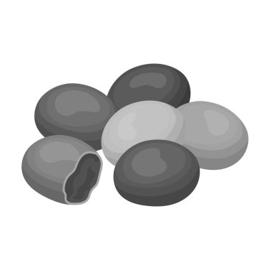 Çikolatalı badem simgesi beyaz arka plan üzerinde izole tek renkli tarzı. Çikolatalı tatlılar hisse senedi vektör çizim sembolü.