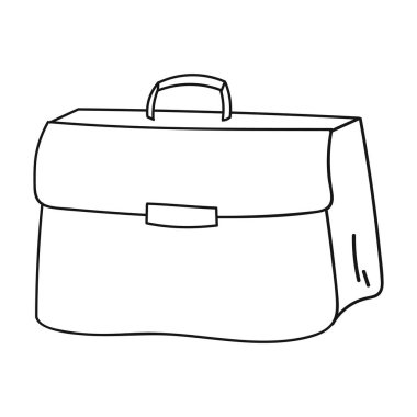 Evrak Çantası'nı simgesi beyaz arka plan üzerinde izole anahat tarzı. Konferans ve negetiations sembol stok vektör çizim.