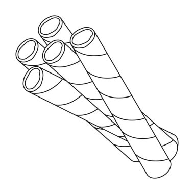Çikolatalı gofret payet simgesi beyaz arka plan üzerinde izole anahat tarzı. Çikolatalı tatlılar hisse senedi vektör çizim sembolü.
