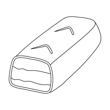 Çikolata bar simgesi beyaz arka plan üzerinde izole anahat tarzı. Çikolatalı tatlılar hisse senedi vektör çizim sembolü.