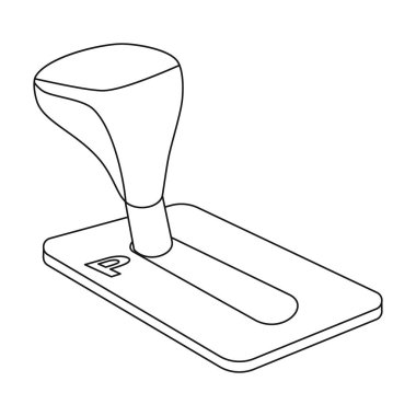 İletim simgesi beyaz arka plan üzerinde izole anahat tarzı. Park bölgesi sembol stok vektör çizim.