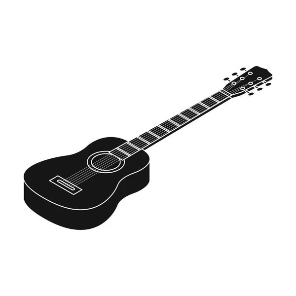 Akustyczna gitara ikona stylu czarno na białym tle. Instrumenty muzyczne symbol Stockowa ilustracja wektorowa. — Wektor stockowy