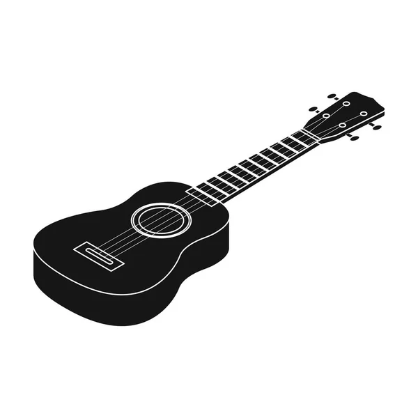 Ícone de guitarra baixo acústico em estilo preto isolado em fundo branco. Instrumentos musicais símbolo estoque vetor ilustração . — Vetor de Stock