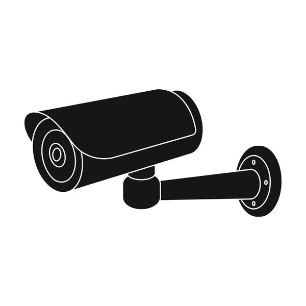 Security camera-pictogram in zwarte stijl geïsoleerd op een witte achtergrond. Parkeren zone symbool voorraad vectorillustratie. — Stockvector