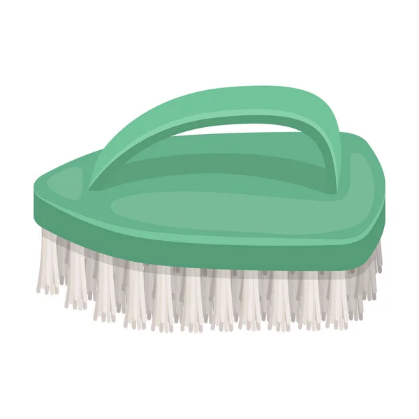 Icono de cepillo de limpieza en estilo de dibujos animados aislado sobre fondo blanco. Símbolo de limpieza vector de stock ilustración . — Vector de stock