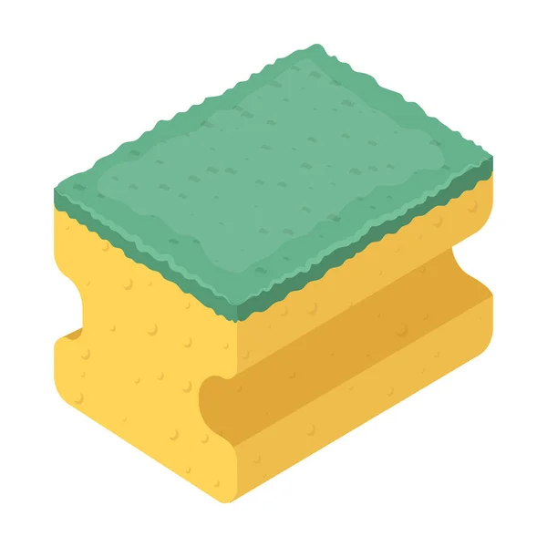 Dishwashing sponge icon in cartoon style isolated on white background. Cleaning symbol stock vector illustration. — Stock Vector