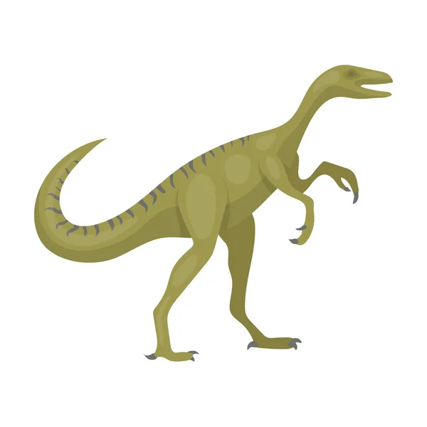 Dinosaur Gallimimus pictogram in cartoon stijl geïsoleerd op een witte achtergrond. Dinosaurussen en prehistorische symbool voorraad vectorillustratie — Stockvector