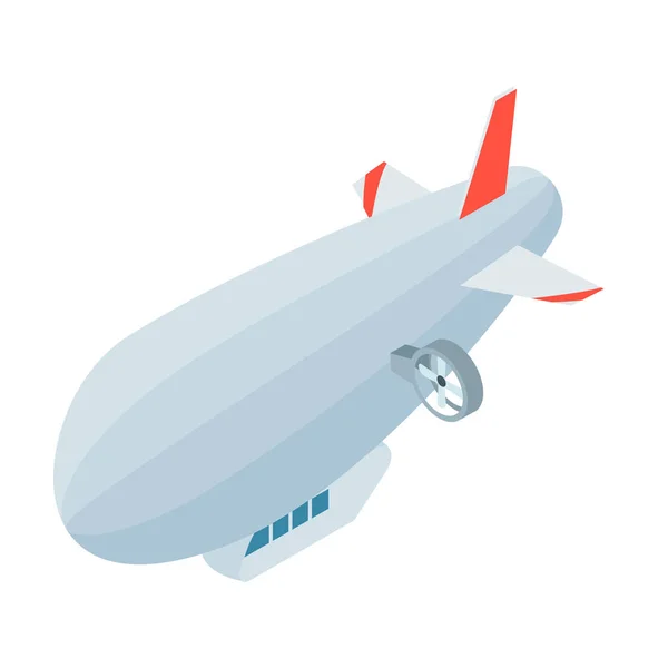 Icono de dirigible en estilo de dibujos animados aislado sobre fondo blanco. Símbolo de transporte stock vector ilustración . — Vector de stock