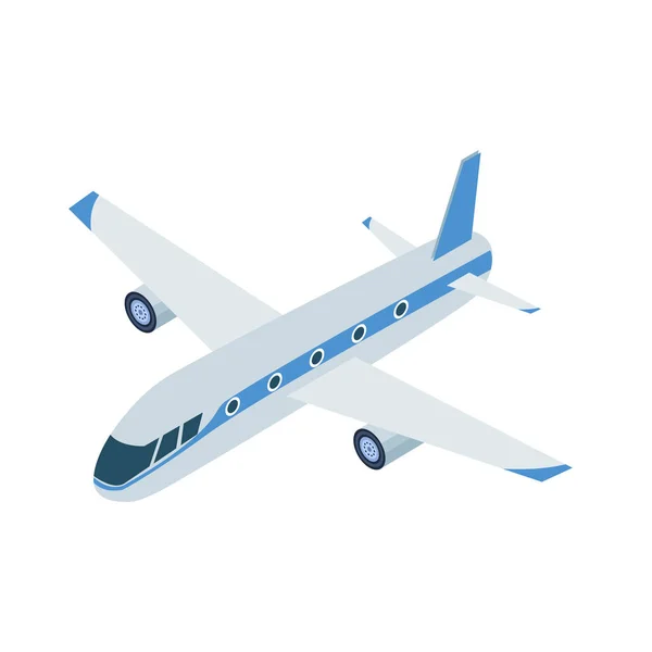 Ikona samolotu w stylu kreskówka na białym tle. Transport symbol Stockowa ilustracja wektorowa. — Wektor stockowy
