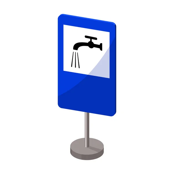 Guide icône de signalisation dans le style de dessin animé isolé sur fond blanc. Signalisation routière symbole illustration vectorielle de stock . — Image vectorielle