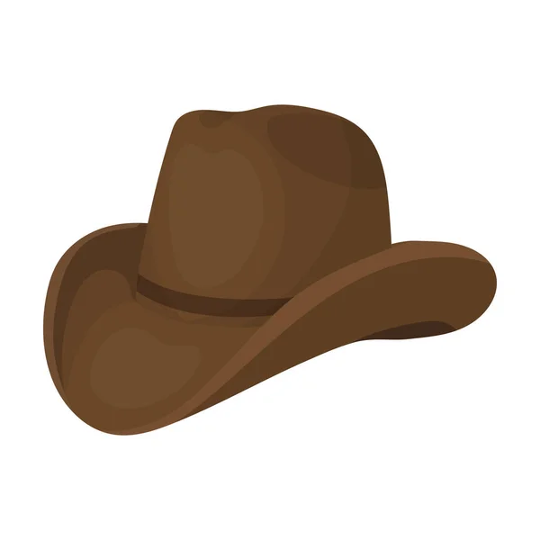 Cowboy hat icon in cartoon style isolated on white background. Rodeo symbol stock vector illustration. — Stock Vector