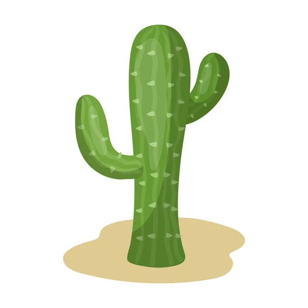 Icono de cactus en estilo de dibujos animados aislado sobre fondo blanco. Rodeo símbolo stock vector ilustración . — Vector de stock