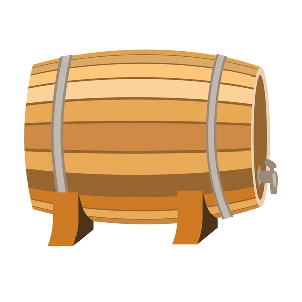 Barril de ícone de vinho em estilo cartoon isolado no fundo branco. Símbolo de produção de vinho ilustração vetorial . — Vetor de Stock