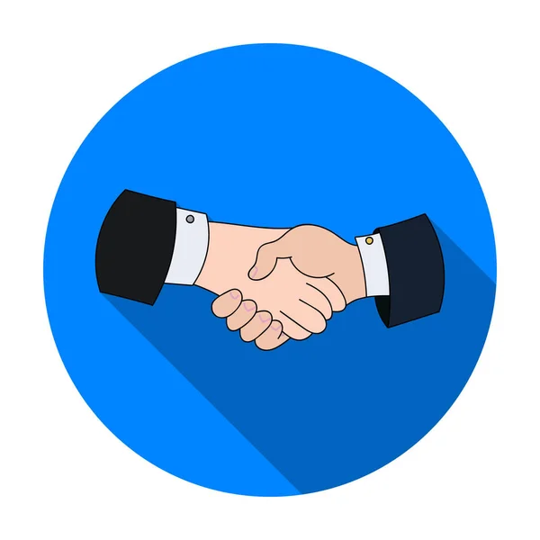 Handshake-Symbol in flachem Stil isoliert auf weißem Hintergrund. Konferenz und Vernachlässigungen Symbol Stock Vector Illustration. — Stockvektor