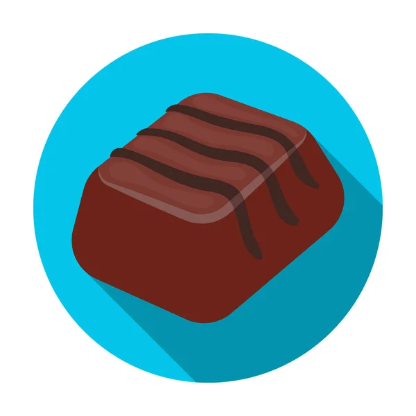 Шоколадна цукерка в плоскому стилі ізольована на білому тлі. Шоколадні десерти символ запас Векторні ілюстрації . — стоковий вектор