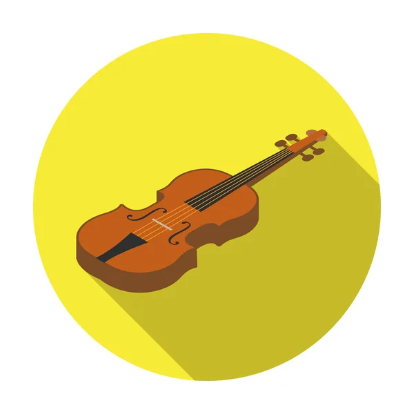 Violin icon in flat style isolated on white background. Musical instruments symbol stock vector illustration. — Stock Vector