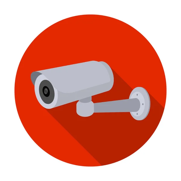 Security camera-pictogram in vlakke stijl geïsoleerd op een witte achtergrond. Parkeren zone symbool voorraad vectorillustratie. — Stockvector