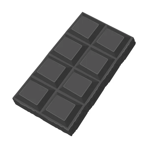 Icono de chocolate en estilo monocromo aislado sobre fondo blanco. Postres de chocolate símbolo stock vector ilustración . — Archivo Imágenes Vectoriales